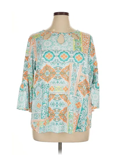 Pre-owned Ruby Rd. 3/4 Sleeve Blouse In Blue