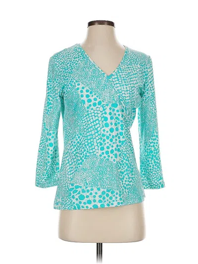 Pre-owned Ruby Rd. 3/4 Sleeve Blouse In Blue