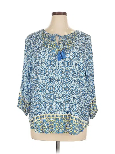 Pre-owned Ruby Rd. 3/4 Sleeve Blouse In Blue