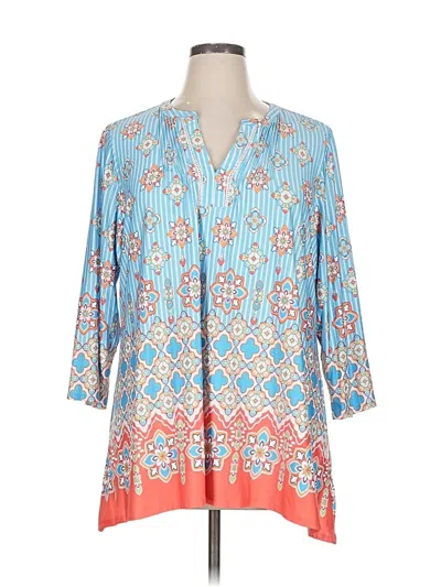 Pre-owned Ruby Rd. 3/4 Sleeve Blouse In Blue