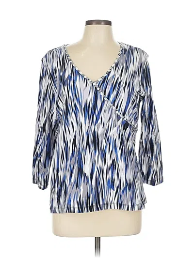 Pre-owned Ruby Rd. 3/4 Sleeve Blouse In Blue