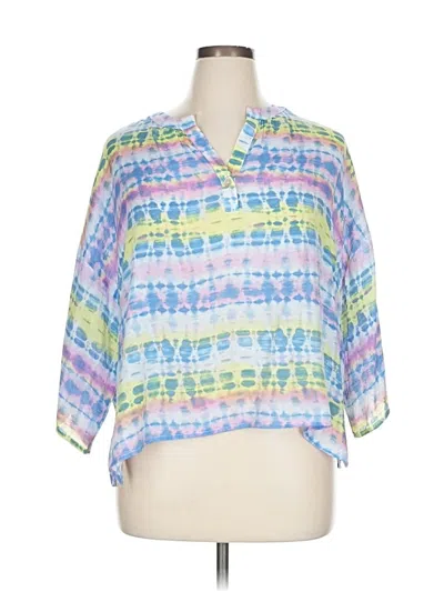 Pre-owned Ruby Rd. 3/4 Sleeve Blouse In Blue