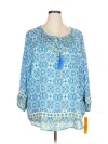 Ruby Rd. 3/4 Sleeve Blouse In Blue