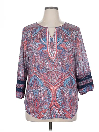 Pre-owned Ruby Rd. 3/4 Sleeve Blouse In Blue