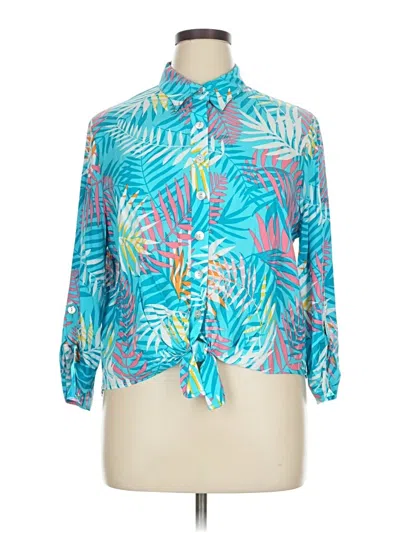 Pre-owned Ruby Rd. 3/4 Sleeve Blouse In Blue