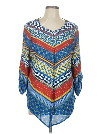 Pre-owned Ruby Rd. 3/4 Sleeve Blouse In Blue