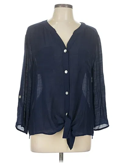 Pre-owned Ruby Rd. 3/4 Sleeve Blouse In Blue