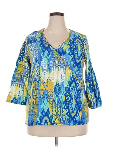 Pre-owned Ruby Rd. 3/4 Sleeve Blouse In Blue