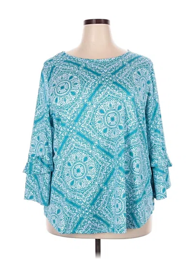 Pre-owned Ruby Rd. 3/4 Sleeve Blouse In Blue