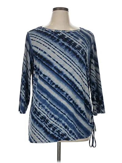 Pre-owned Ruby Rd. 3/4 Sleeve Blouse In Blue