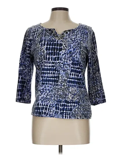 Pre-owned Ruby Rd. 3/4 Sleeve Blouse In Blue