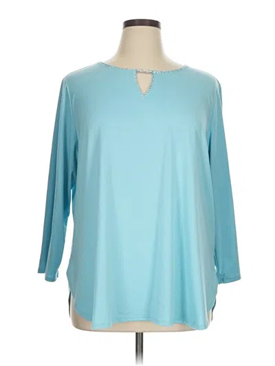 Pre-owned Ruby Rd. 3/4 Sleeve Blouse In Blue