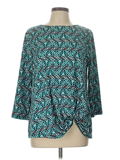 Pre-owned Ruby Rd. 3/4 Sleeve Blouse In Blue