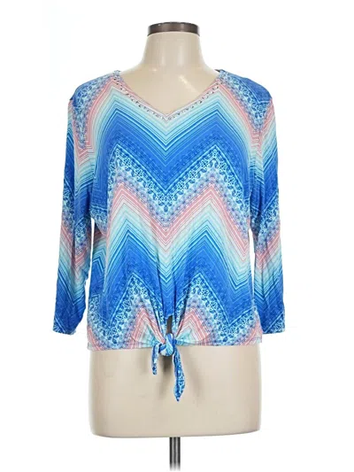 Pre-owned Ruby Rd. 3/4 Sleeve Blouse In Blue