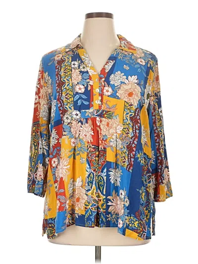 Pre-owned Ruby Rd. 3/4 Sleeve Blouse In Blue