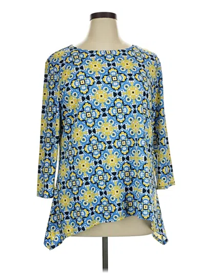 Pre-owned Ruby Rd. 3/4 Sleeve Blouse In Blue