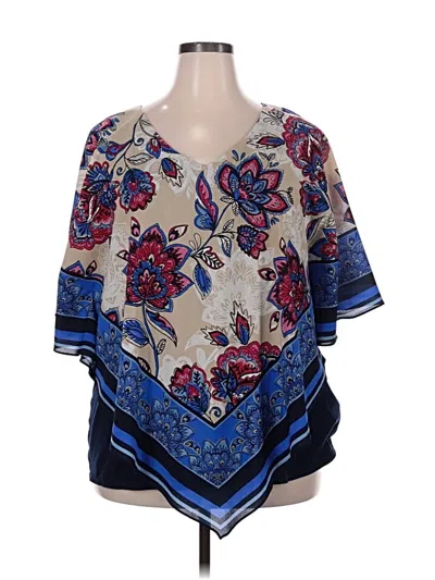 Pre-owned Ruby Rd. 3/4 Sleeve Blouse In Blue