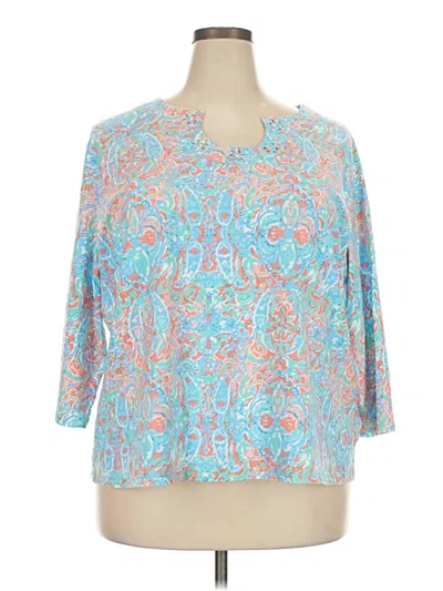 Pre-owned Ruby Rd. 3/4 Sleeve Blouse In Blue
