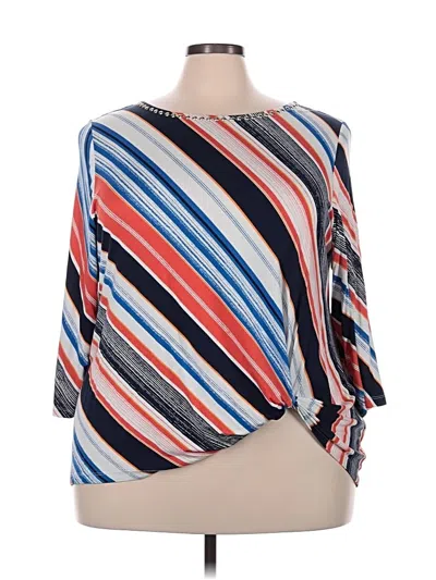 Pre-owned Ruby Rd. 3/4 Sleeve Blouse In Blue