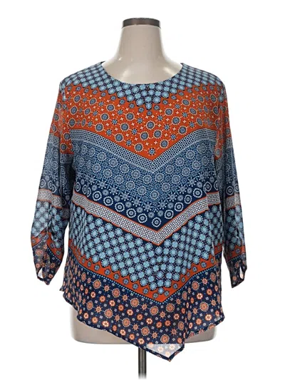 Pre-owned Ruby Rd. 3/4 Sleeve Blouse In Blue