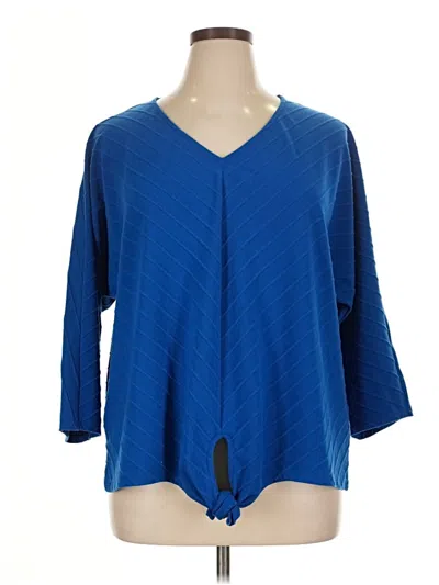 Pre-owned Ruby Rd. 3/4 Sleeve Blouse In Blue