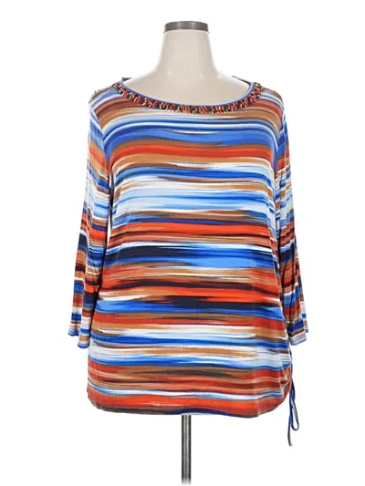 Pre-owned Ruby Rd. 3/4 Sleeve Blouse In Blue