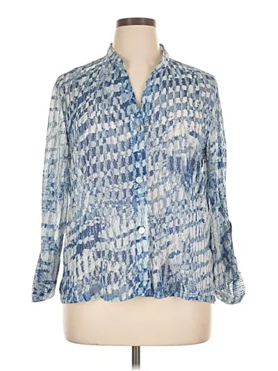 Pre-owned Ruby Rd. 3/4 Sleeve Blouse In Blue