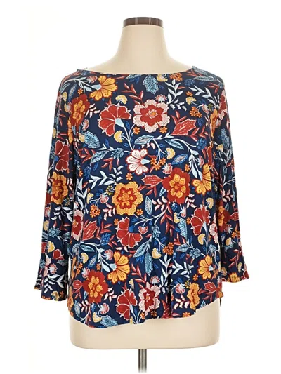 Pre-owned Ruby Rd. 3/4 Sleeve Blouse In Blue