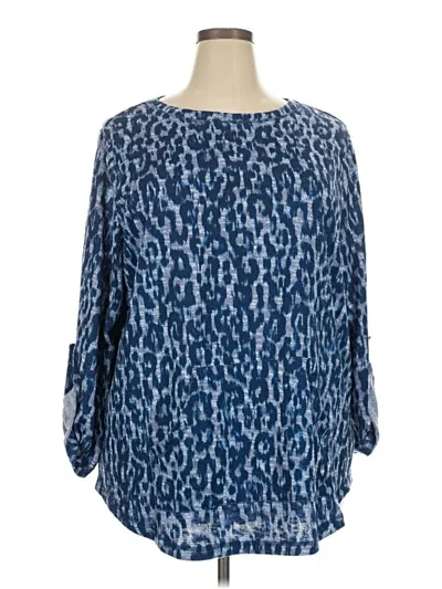Pre-owned Ruby Rd. 3/4 Sleeve Blouse In Blue