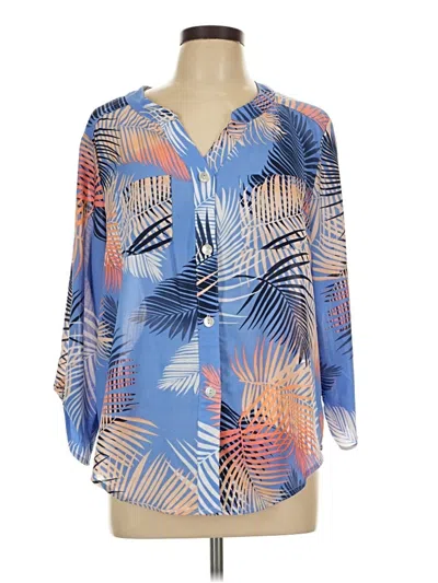 Pre-owned Ruby Rd. 3/4 Sleeve Blouse In Blue