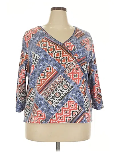 Pre-owned Ruby Rd. 3/4 Sleeve Blouse In Blue