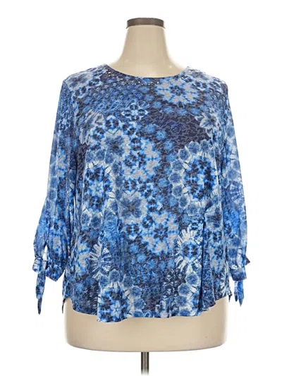 Pre-owned Ruby Rd. 3/4 Sleeve Blouse In Blue