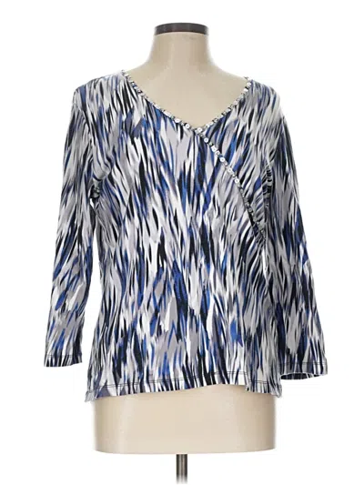 Pre-owned Ruby Rd. 3/4 Sleeve Blouse In Blue
