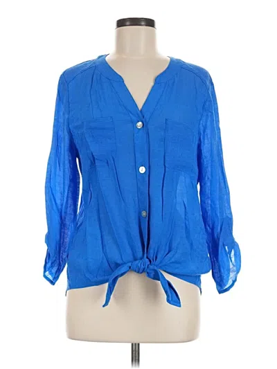 Pre-owned Ruby Rd. 3/4 Sleeve Blouse In Blue