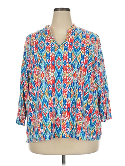 Pre-owned Ruby Rd. 3/4 Sleeve Blouse In Blue
