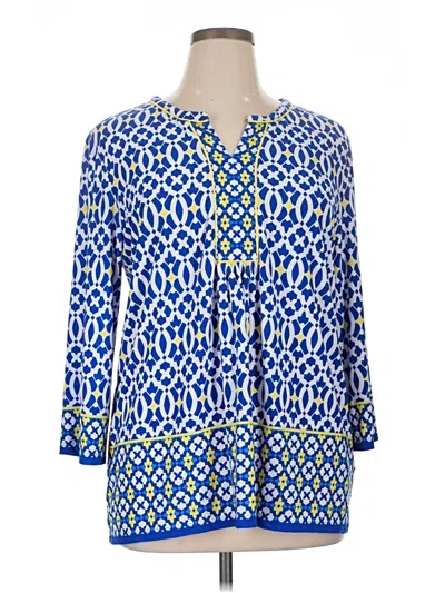 Pre-owned Ruby Rd. 3/4 Sleeve Blouse In Blue