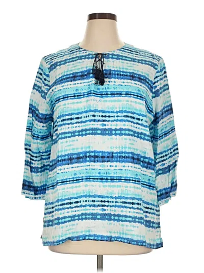 Pre-owned Ruby Rd. 3/4 Sleeve Blouse In Blue