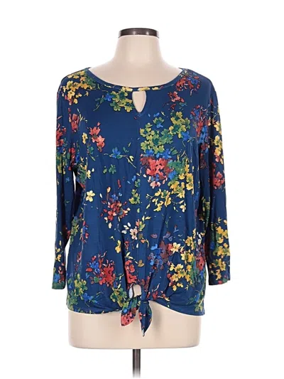 Pre-owned Ruby Rd. 3/4 Sleeve Blouse In Blue