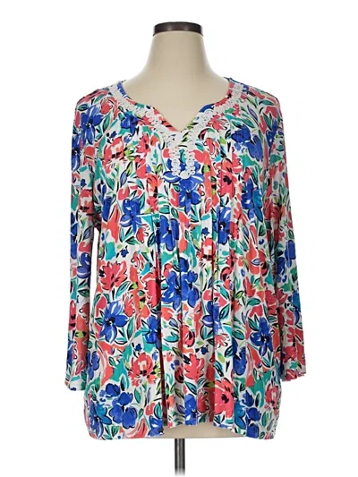 Pre-owned Ruby Rd. 3/4 Sleeve Blouse In Blue
