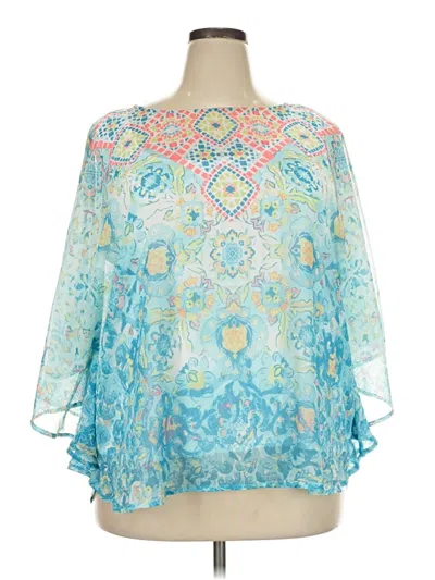 Pre-owned Ruby Rd. 3/4 Sleeve Blouse In Blue