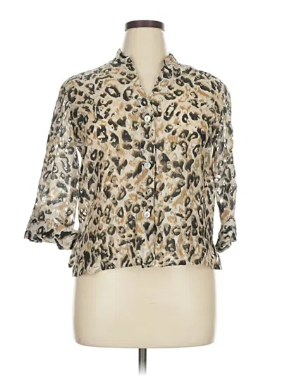 Pre-owned Ruby Rd. 3/4 Sleeve Blouse In Brown
