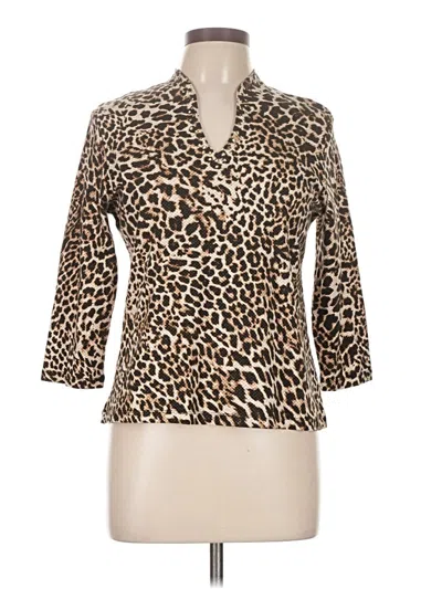 Pre-owned Ruby Rd. 3/4 Sleeve Blouse In Brown