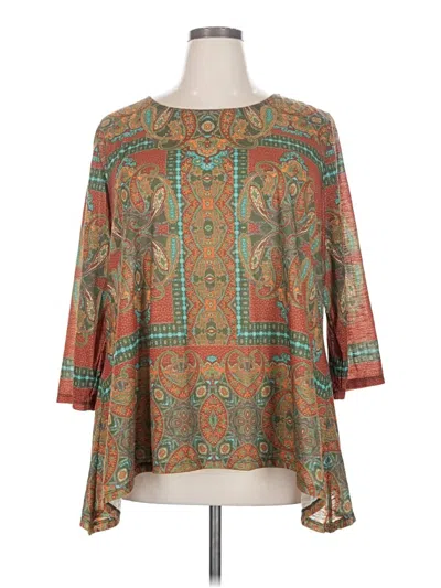 Pre-owned Ruby Rd. 3/4 Sleeve Blouse In Brown