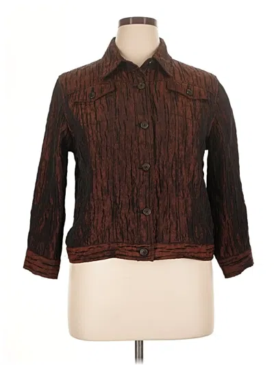 Pre-owned Ruby Rd. 3/4 Sleeve Blouse In Brown