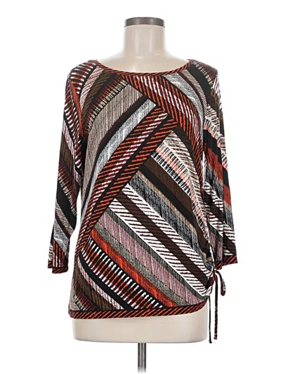 Pre-owned Ruby Rd. 3/4 Sleeve Blouse In Brown