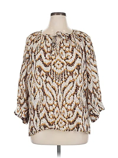 Pre-owned Ruby Rd. 3/4 Sleeve Blouse In Gold