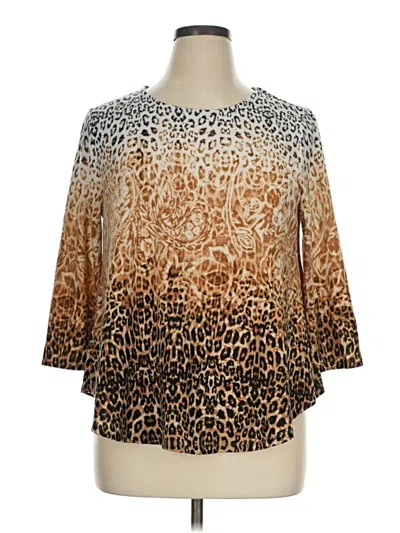 Pre-owned Ruby Rd. 3/4 Sleeve Blouse In Gold