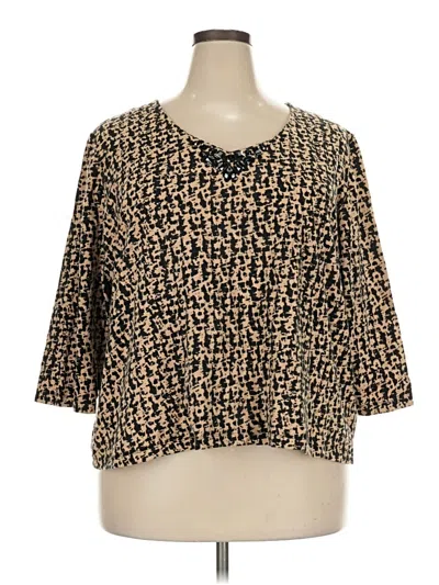 Pre-owned Ruby Rd. 3/4 Sleeve Blouse In Gold