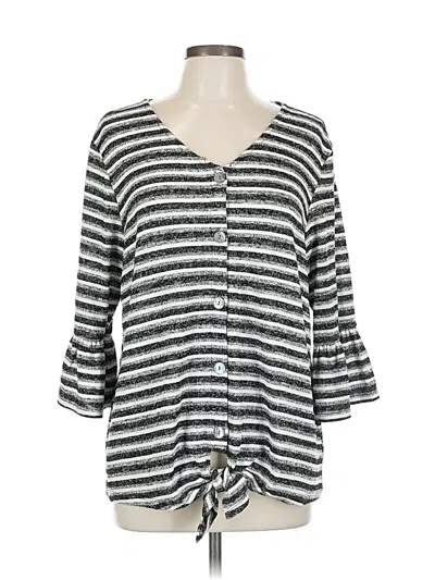 Pre-owned Ruby Rd. 3/4 Sleeve Blouse In Gray