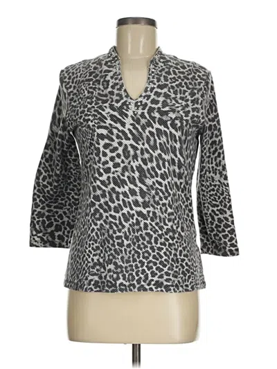 Pre-owned Ruby Rd. 3/4 Sleeve Blouse In Gray